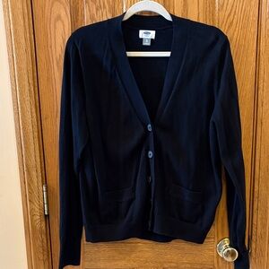 Old Navy Black Cotton Knit Cardigan